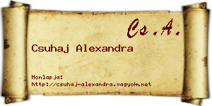 Csuhaj Alexandra névjegykártya